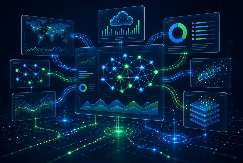 Software and analytics dashboard graphic